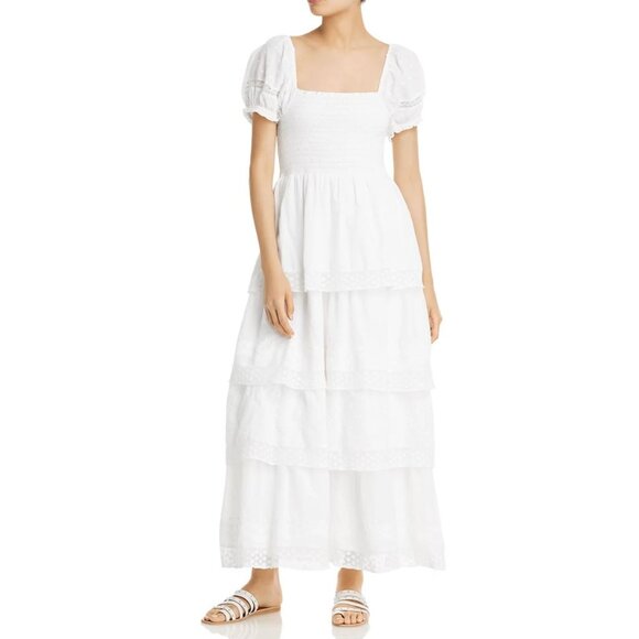 LoveShackFancy Capella Maxi Tiered White Dress Size M NWT $445
